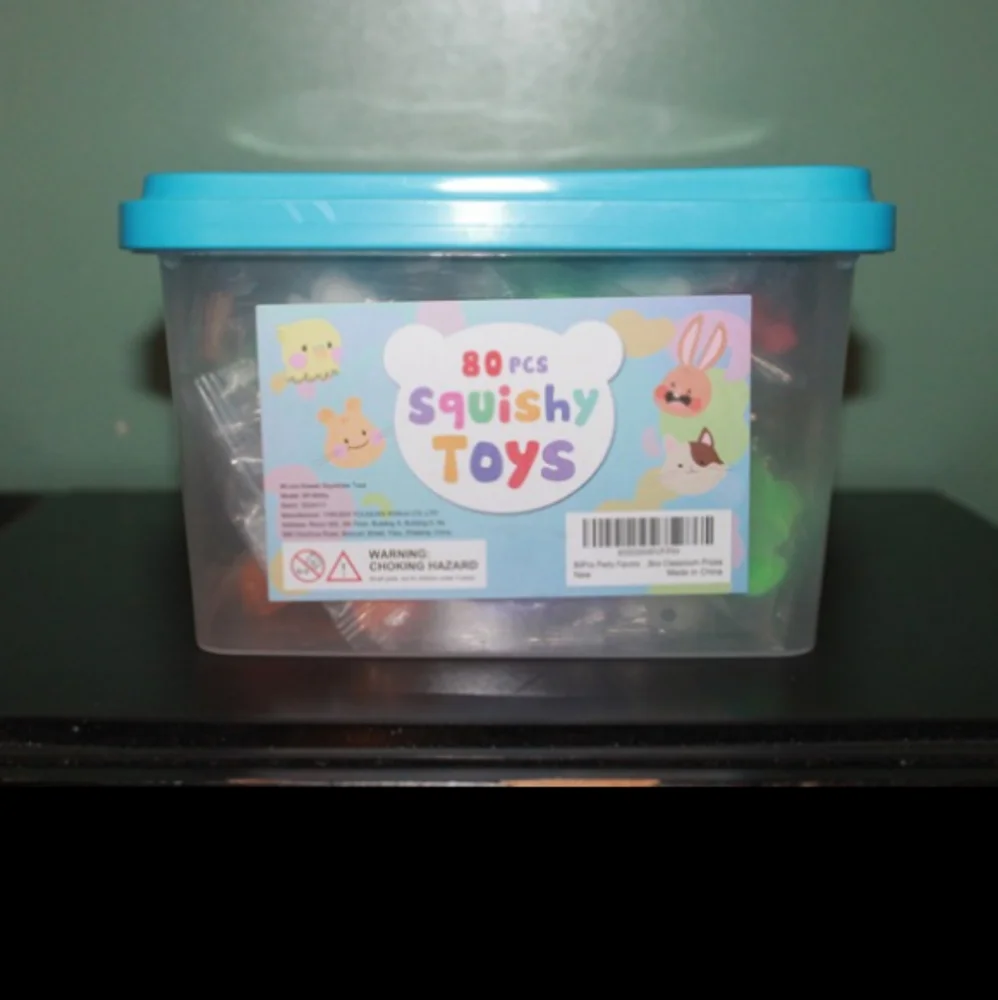 Kawaii Party Favors Box of Classroom Prizes Including 61 Pcs Squishy Toys